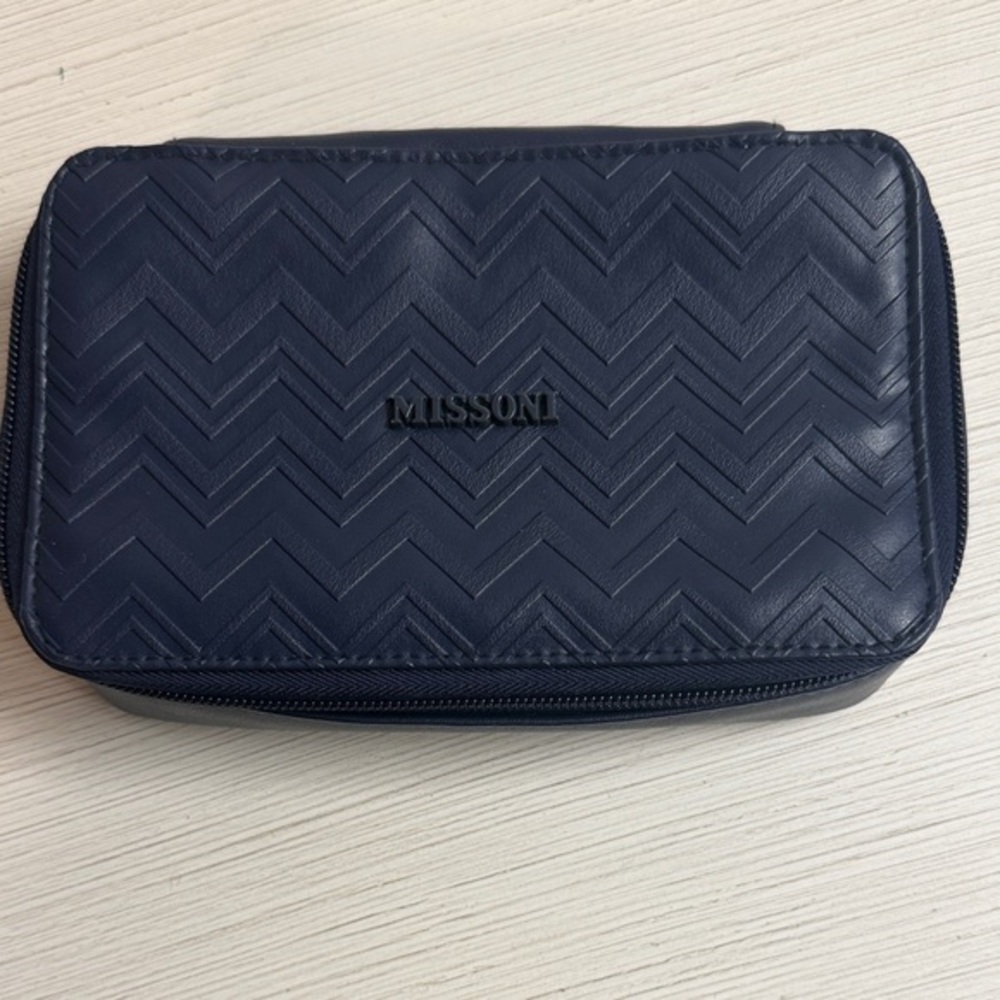 Missoni Chevron Pattern Navy Toiletry Bag
